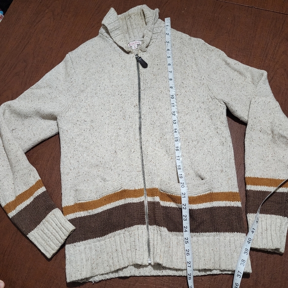 Mwrona Men's Cream and Brown Sweater - Picture 3 of 11